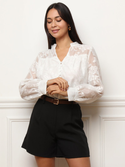 Blouse en voile à imprimé floral