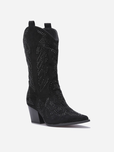 Santiags mi-hautes à strass