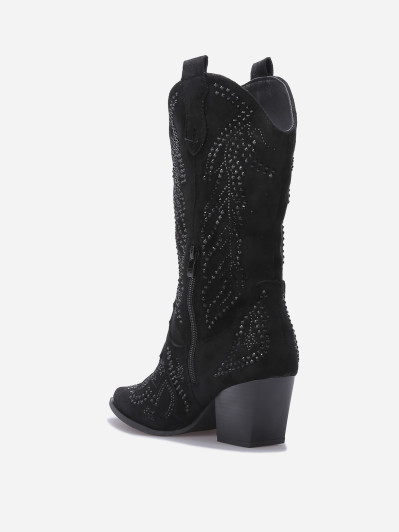 Santiags mi-hautes à strass