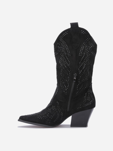 Santiags mi-hautes à strass