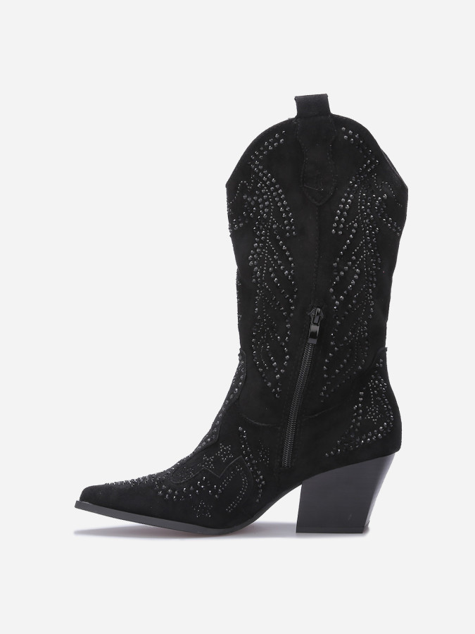 Santiags mi-hautes à strass