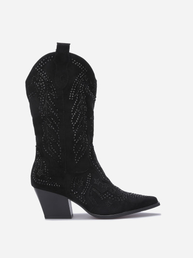 Santiags mi-hautes à strass