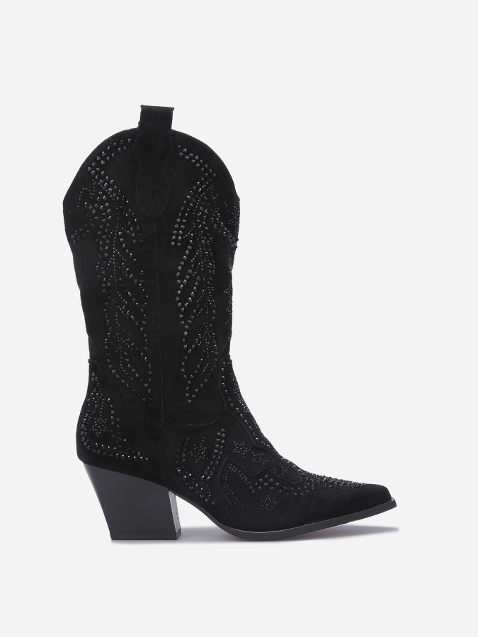 Santiags mi-hautes à strass