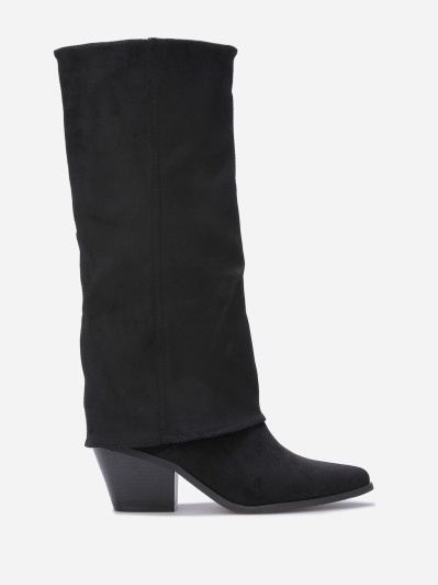Bottes en suédine à revers