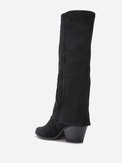 Bottes en suédine à revers