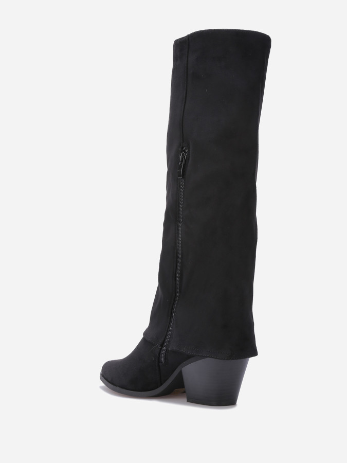 Bottes en suédine à revers