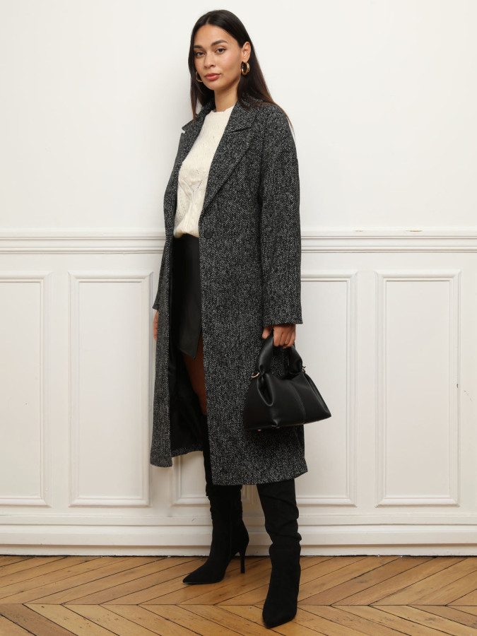 Manteau texturé à nouer