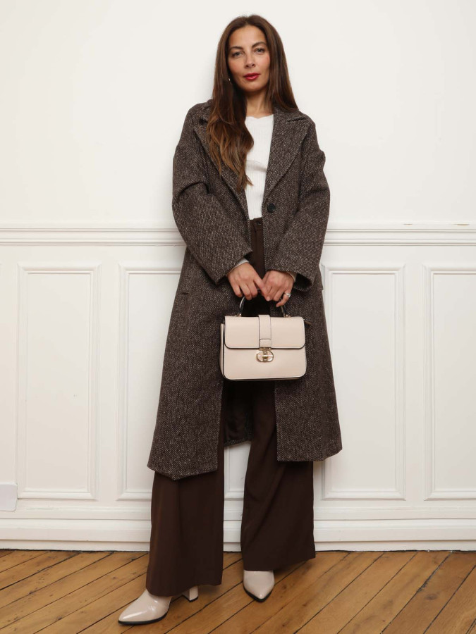 Manteau texturé à nouer