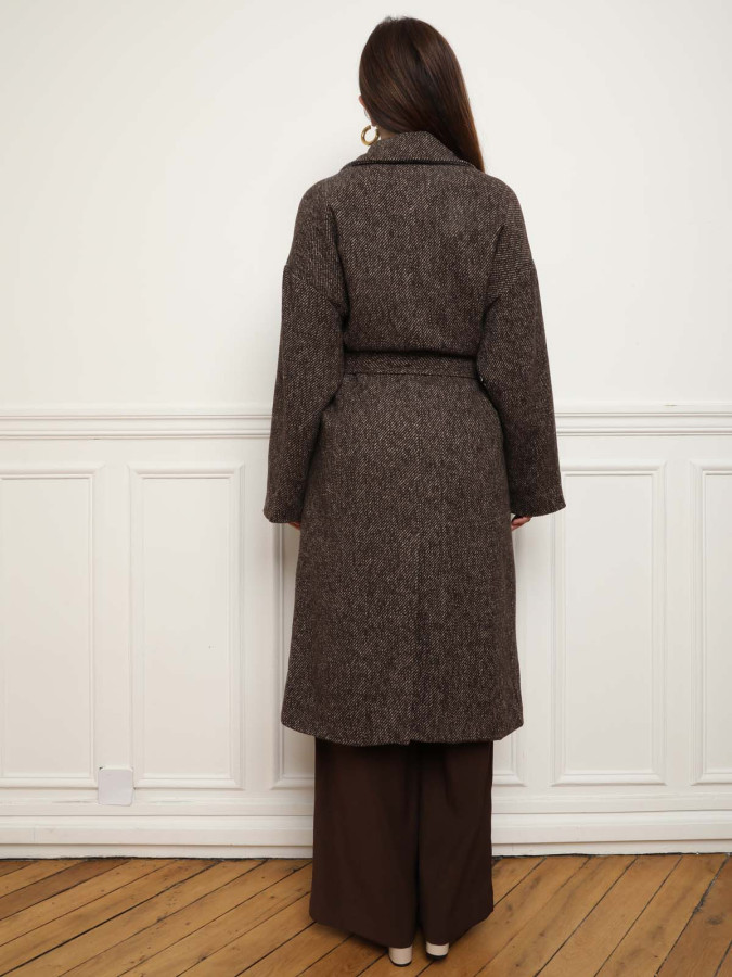 Manteau texturé à nouer