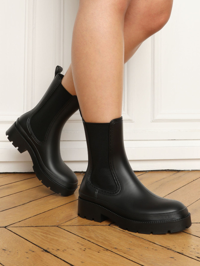 Chelsea bottines à talon cranté