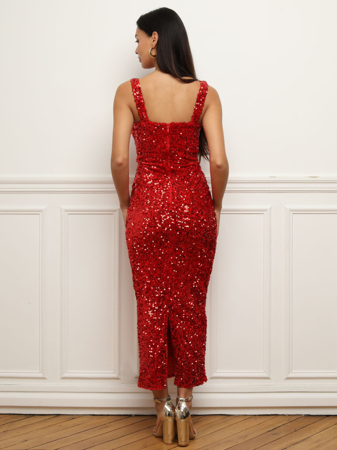 Robe moulante en velours avec sequins