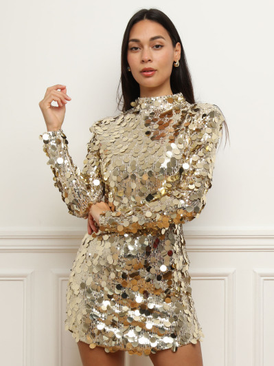 Robe manches longues à sequins