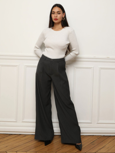 Pantalon de costume droit à pinces