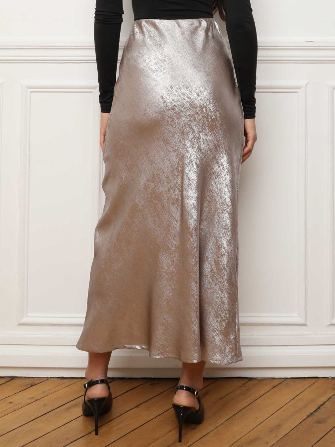 Jupe longue en lamé irisé