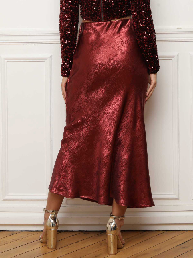 Jupe longue en lamé irisé