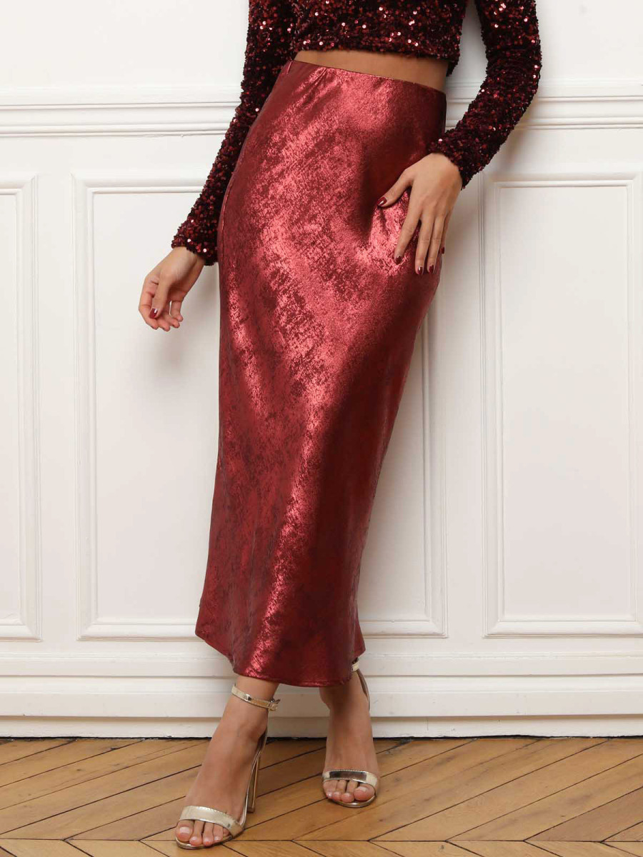 Jupe longue en lamé irisé