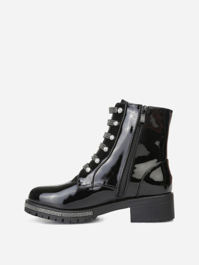 Rangers vernies noires à strass