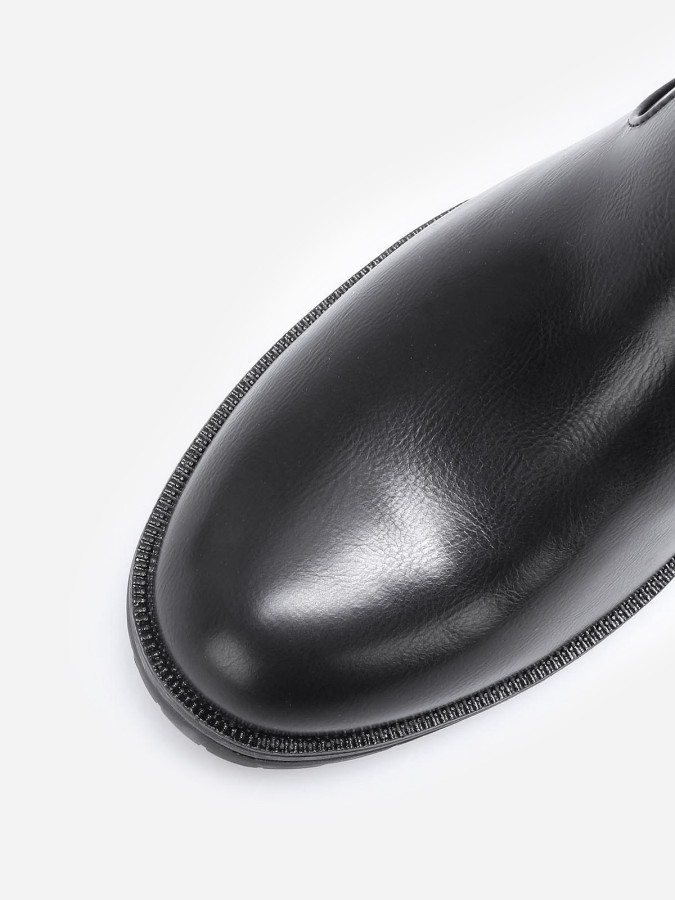 Bottines noires bi-matières à zip