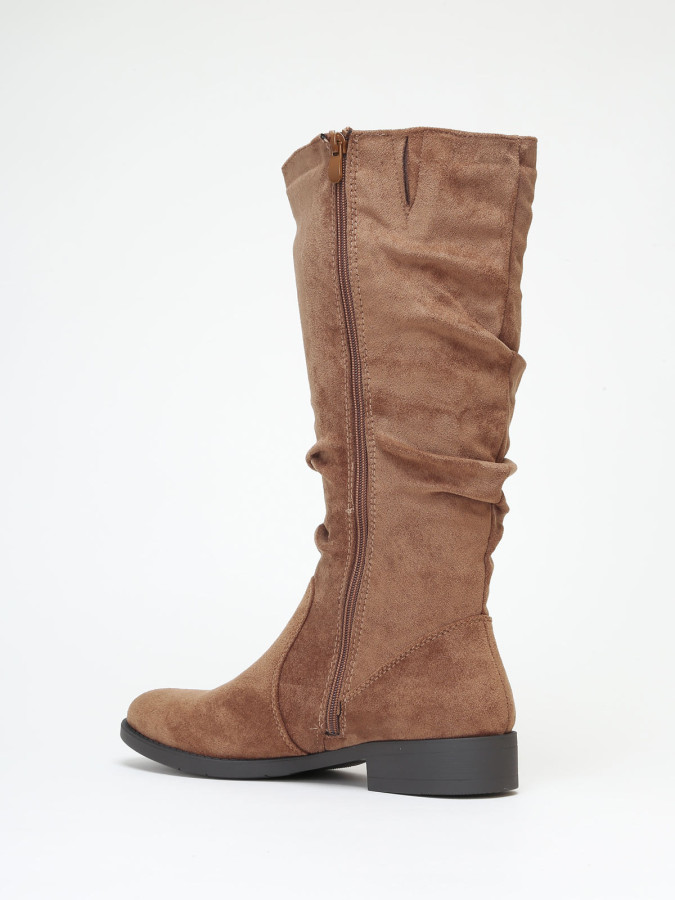 Bottes plissées en suédine