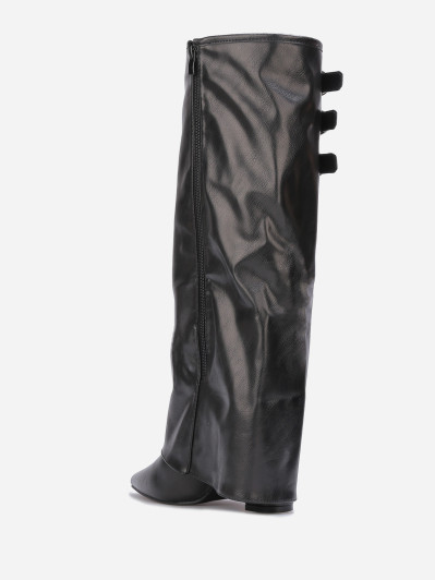 Bottes guêtres noires à talon