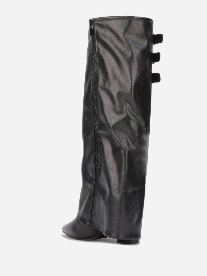 Bottes guêtres noires à talon