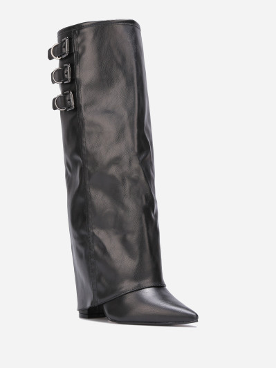 Bottes guêtres noires à talon