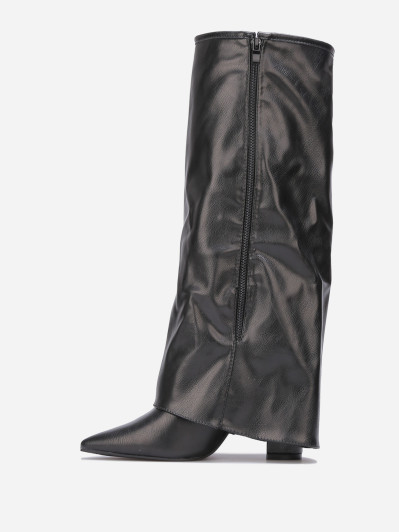 Bottes guêtres noires à talon