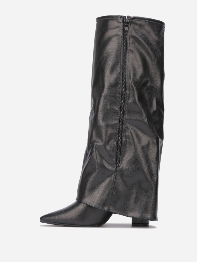 Bottes guêtres noires à talon