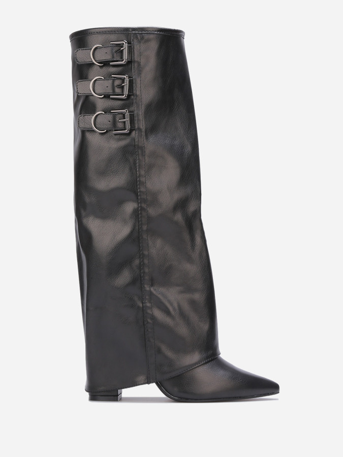 Bottes guêtres noires à talon