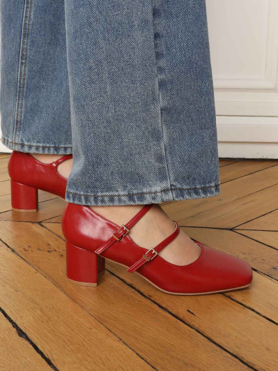 Babies rouges double brides et bout carré