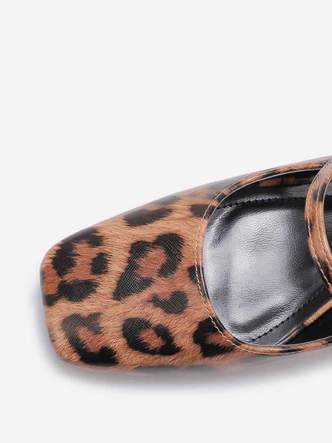 Babies léopard double brides et bout carré