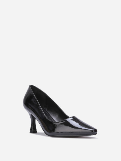 Escarpins vernis noirs à petit talon