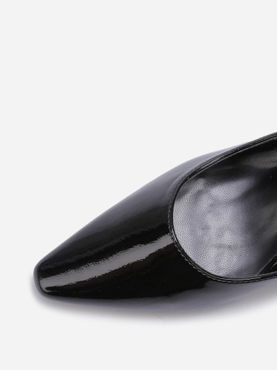 Escarpins vernis noirs à petit talon