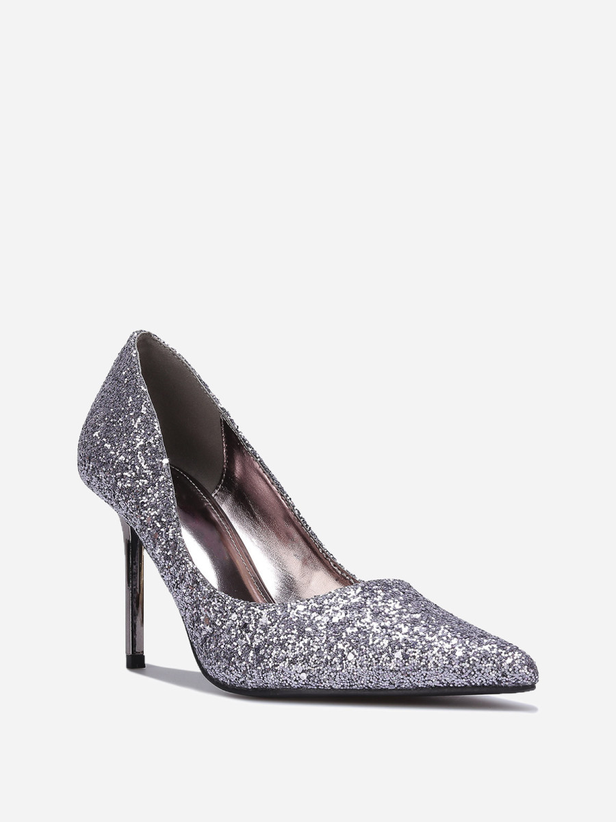 Escarpin Plateforme Escarpin Gris Clair Escarpins à Paillettes Et