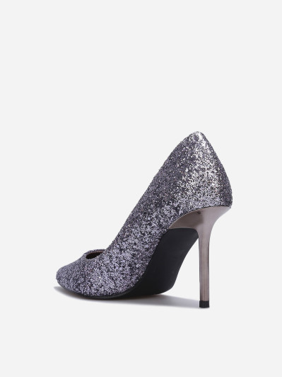 Escarpins à paillettes et talon métallique