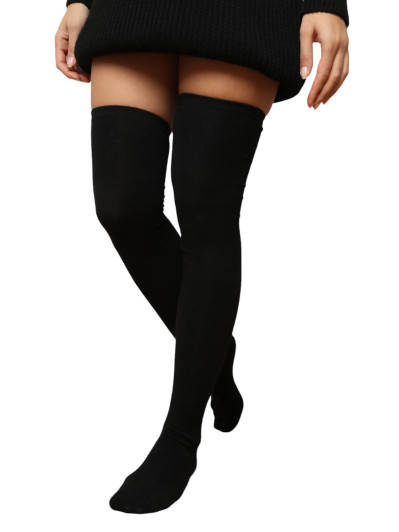 Chaussettes montantes unies noires
