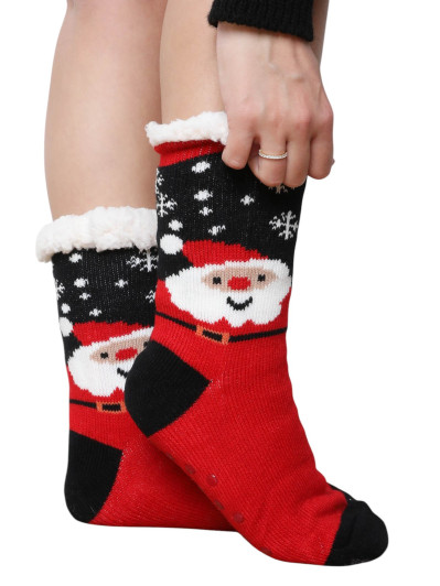 Chaussettes noires à motifs de Noël