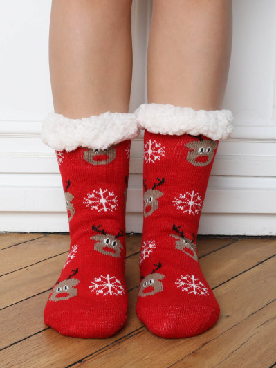 Chaussettes rouges à motifs de Noël