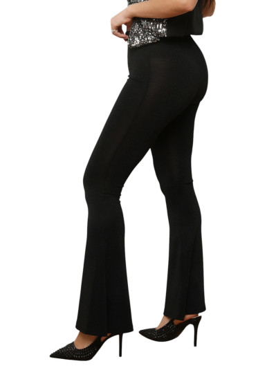 Pantalon noir flare pailleté