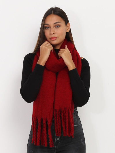 Écharpe duveteuse à franges