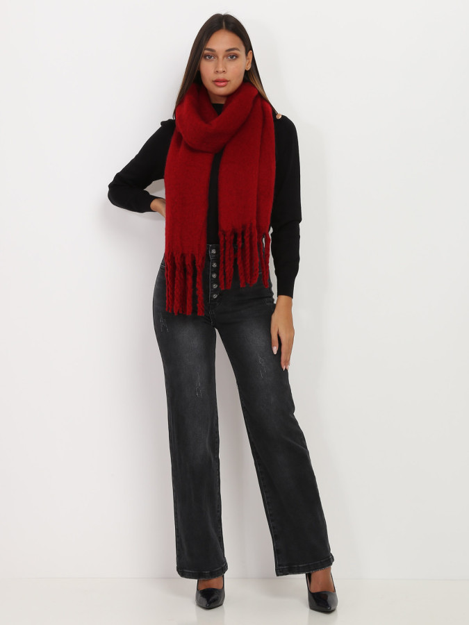 Écharpe duveteuse à franges