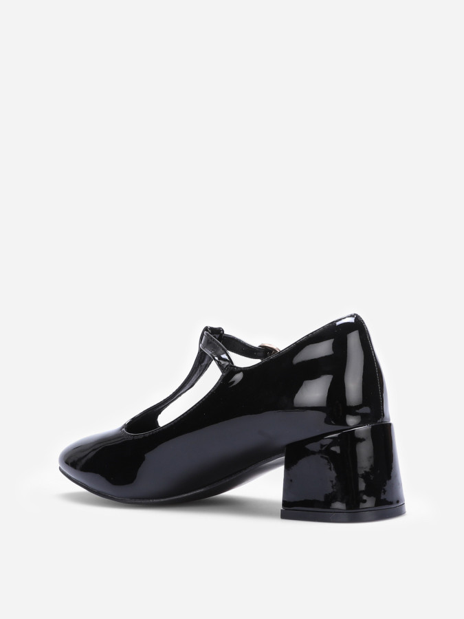 Babies vernies noires à bride en T