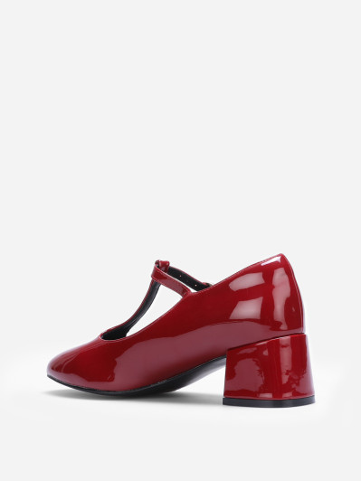 Babies vernies bordeaux à bride en T