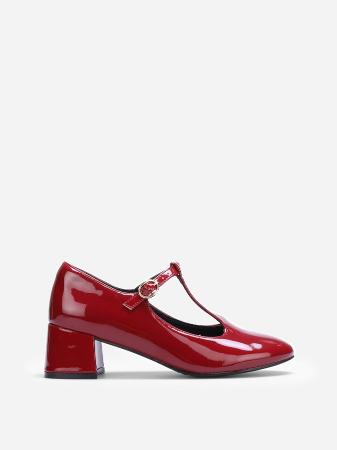 Babies vernies bordeaux à bride en T