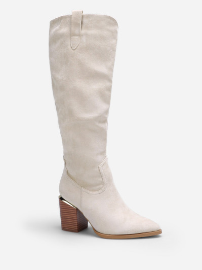 Bottes en suédine avec pièce métallique