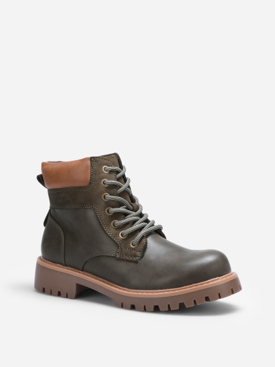 Rangers vertes bi-matières fourrées