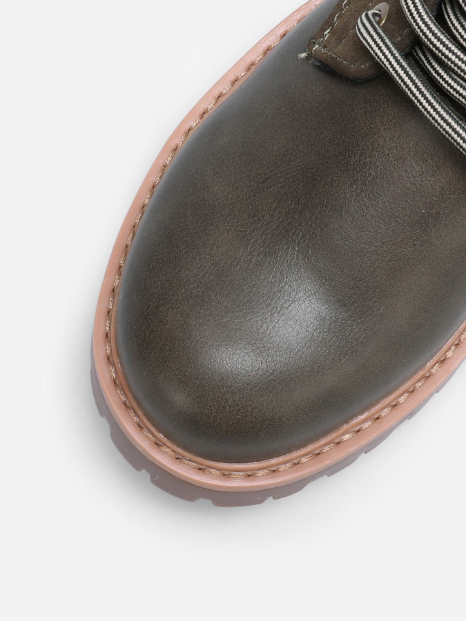 Rangers vertes bi-matières fourrées