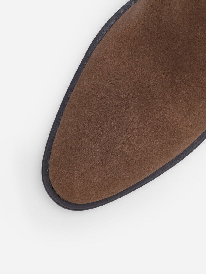 Bottines marron en nubuck à fine bride