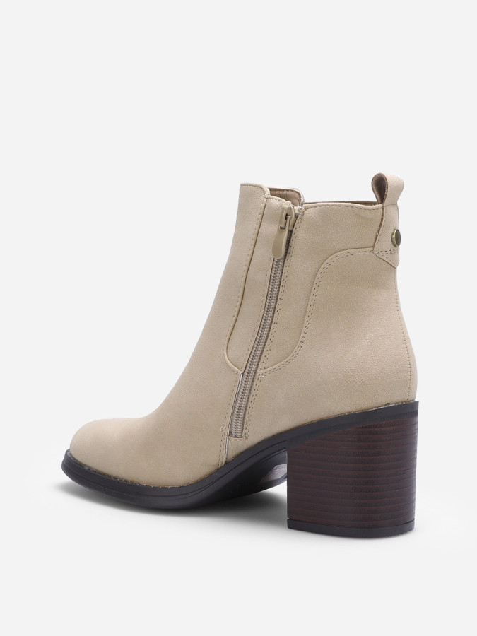 Chelsea taupe effet nubuck à talon