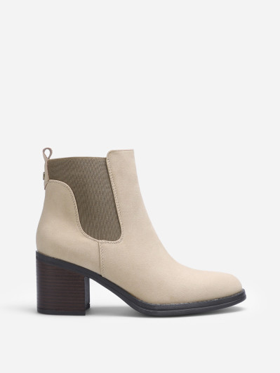 Chelsea taupe effet nubuck à talon